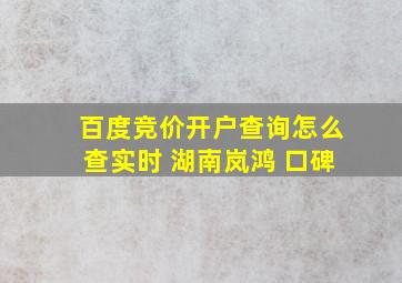 百度竞价开户查询怎么查实时 湖南岚鸿 口碑